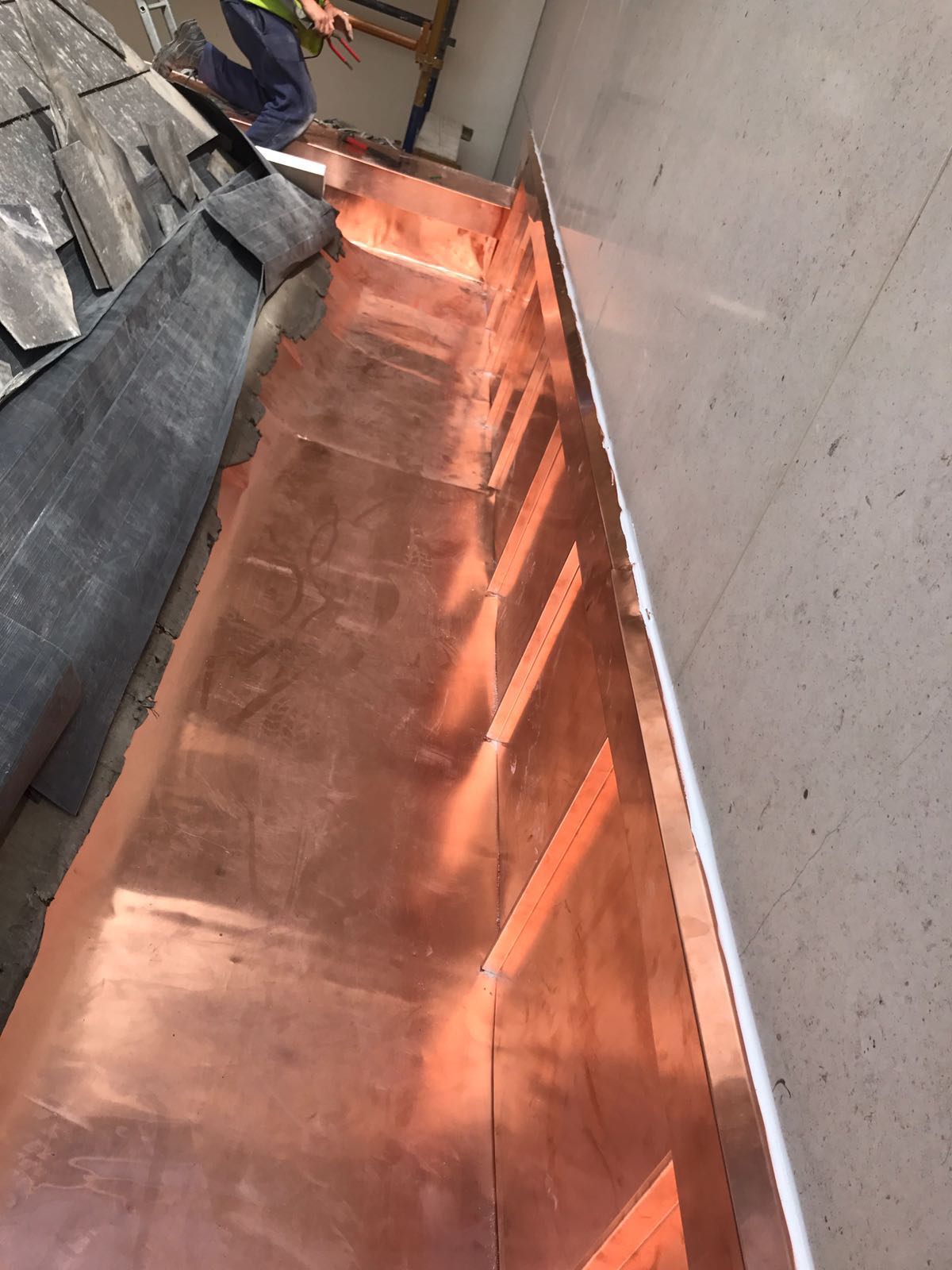 Copper Guttering and Down pipe